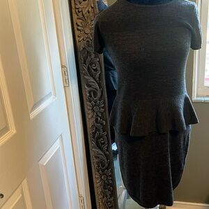 Loft gray knit peplum dress